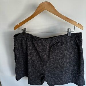 Quince Dark Gray Floral High-Waist Women's Shorts